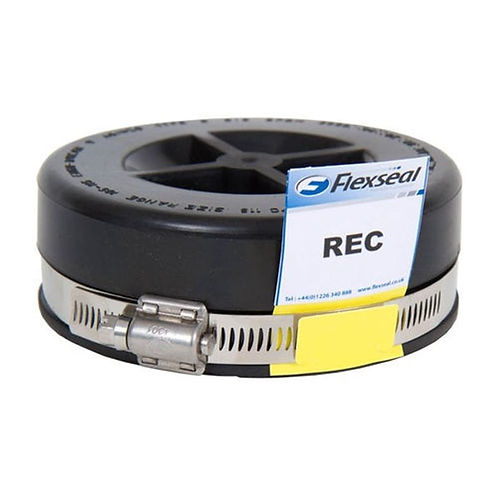 Flexseal End cap (with stainless steel clamps) - black rubber