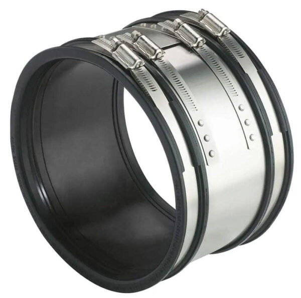 Flexseal reducing joiner (with stainless steel clamps) - black rubber